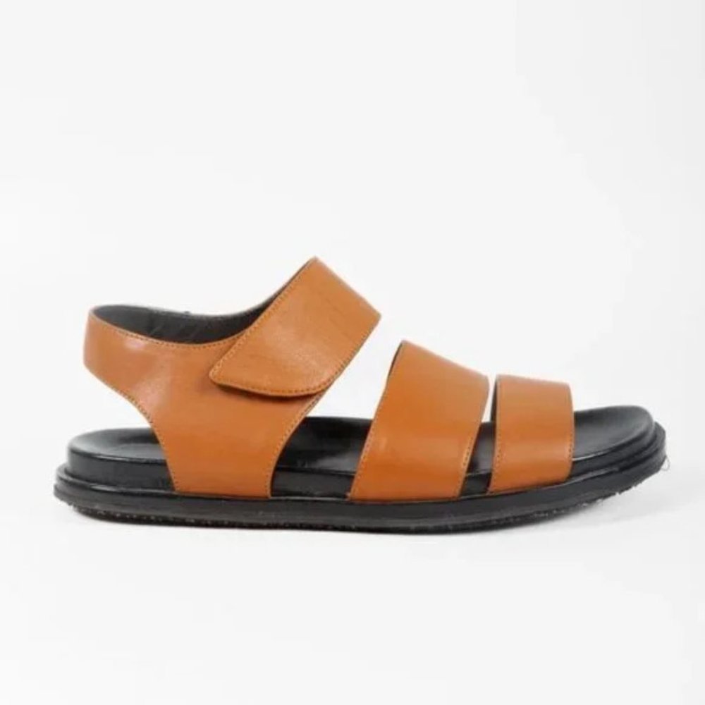 Marni Fussbett Brown Leather Sandals